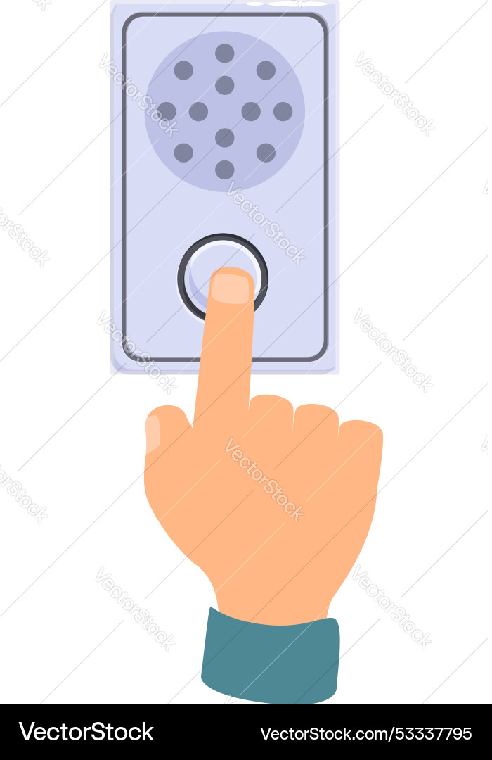Hand pressing elevator button going up in building Hand pressing elevator button going up in building vector image