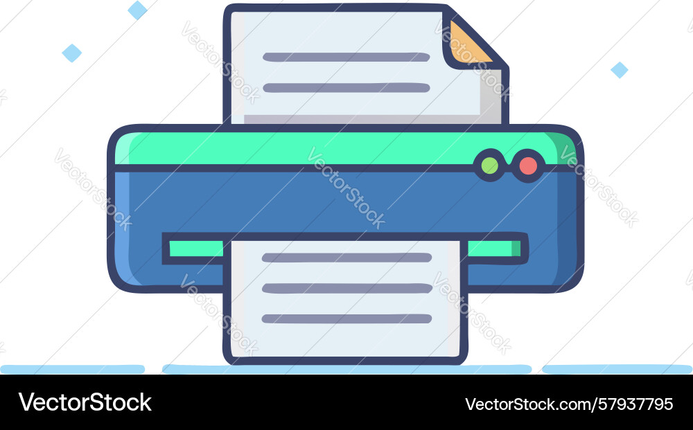 Modern Office Printer with Paper Output Vector Image