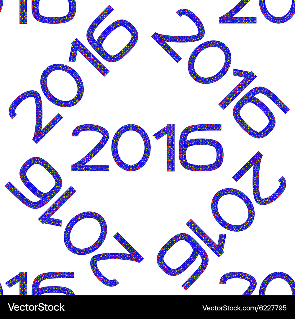 Seamless pattern with numbers of year 2016 Vector Image