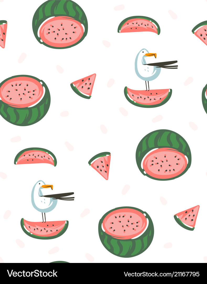 Watermelon Summer Pattern vector image