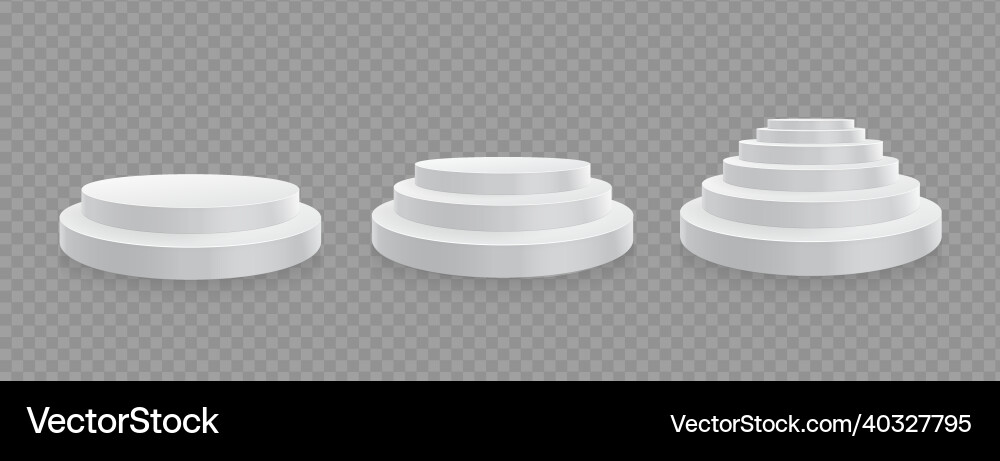 White blank round podiums vector image