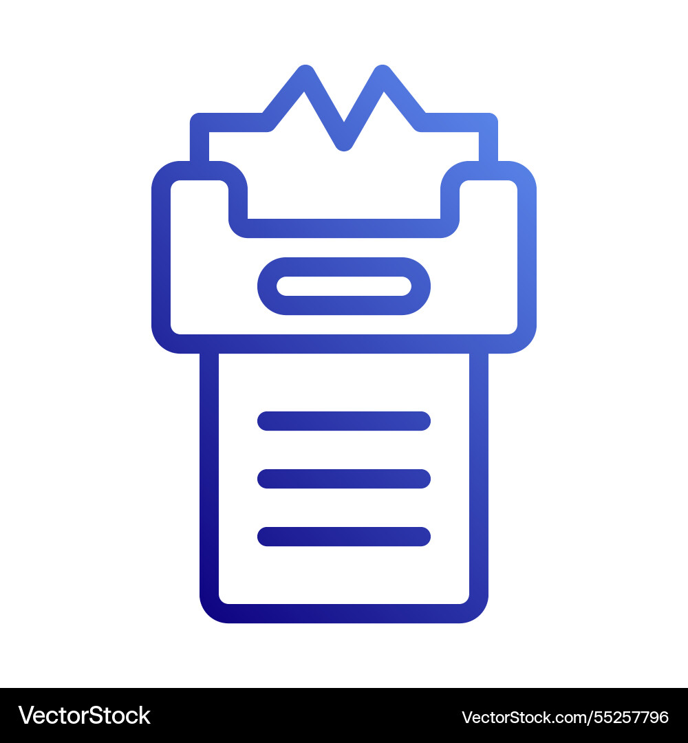 Blue gradient icon of an open file document box Blue gradient icon of an open file document box vector image