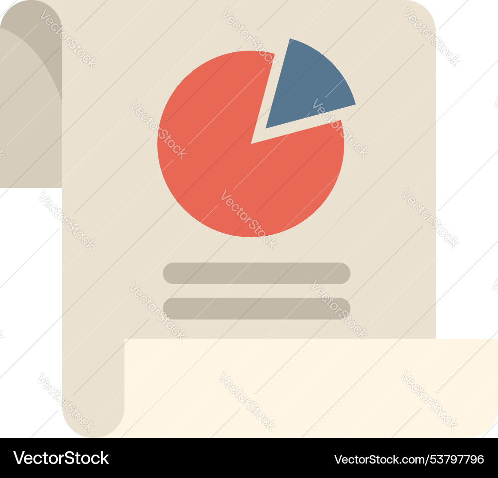 Document showing market analysis with pie chart Document showing market analysis with pie chart vector image