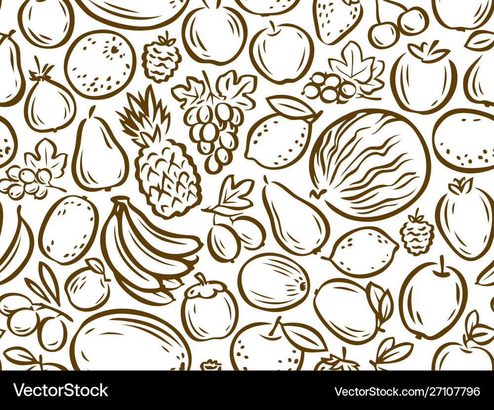 Fresh Fruit Seamless Pattern Royalty Free Vector Image