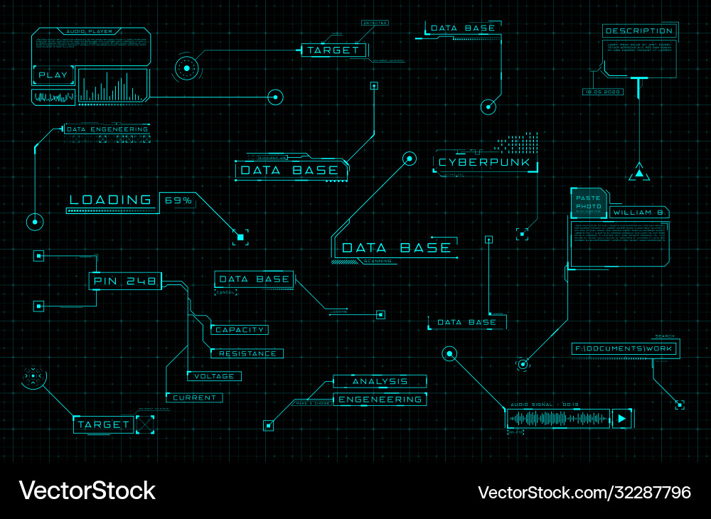 Futuristic HUD Callout Elements vector image