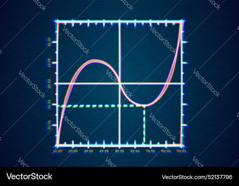 Neon interface background with grid and ruler Neon interface background with grid and ruler vector image