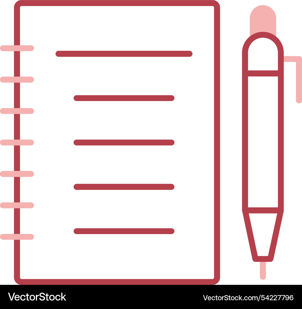Notebook line fill icon Vector Image