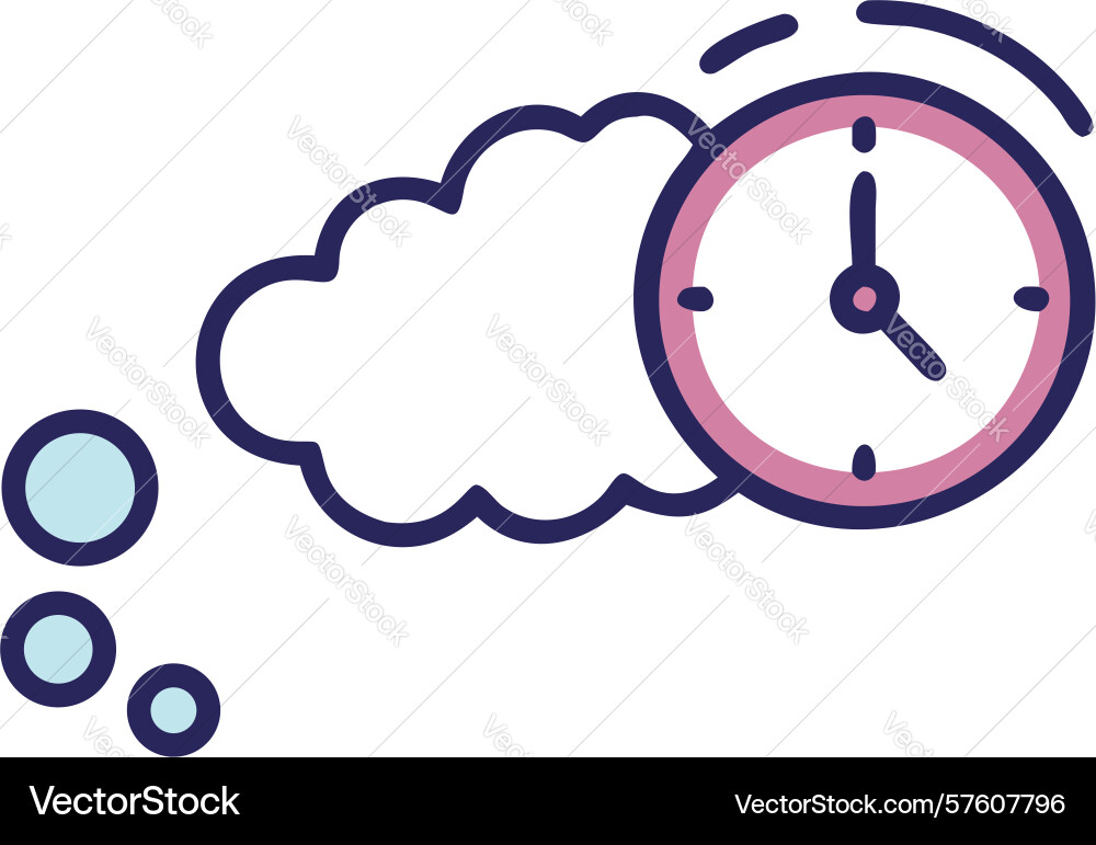Time for reflection abstract clock in thought vector image