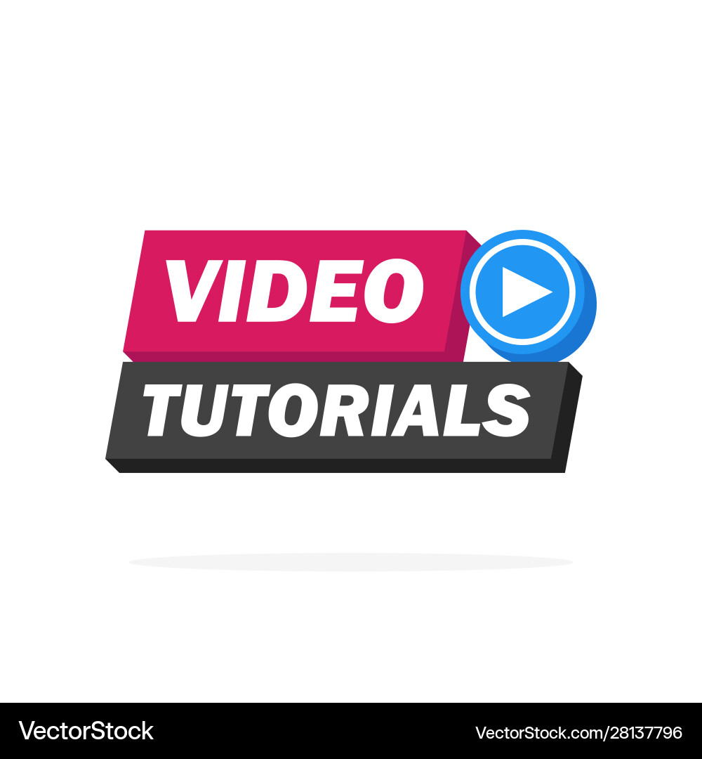 Video Tutorial Button Icon Vector Image