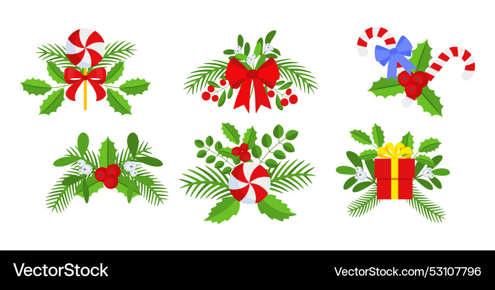 Weihnachtskranz Design Element Set Fichte Weihnachtskranz Design Element Set Fichte vektorbild