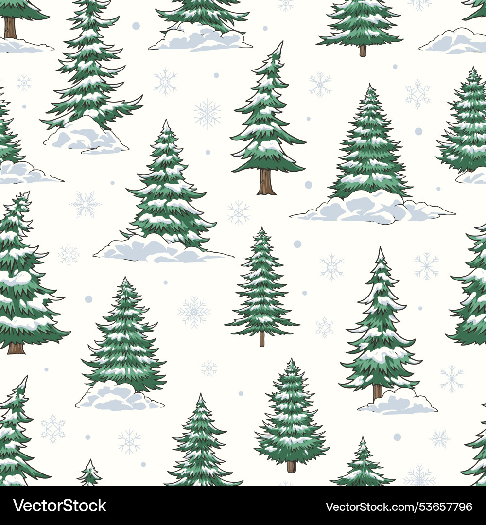 Winter landscape seamless pattern colorful Winter landscape seamless pattern colorful vector image