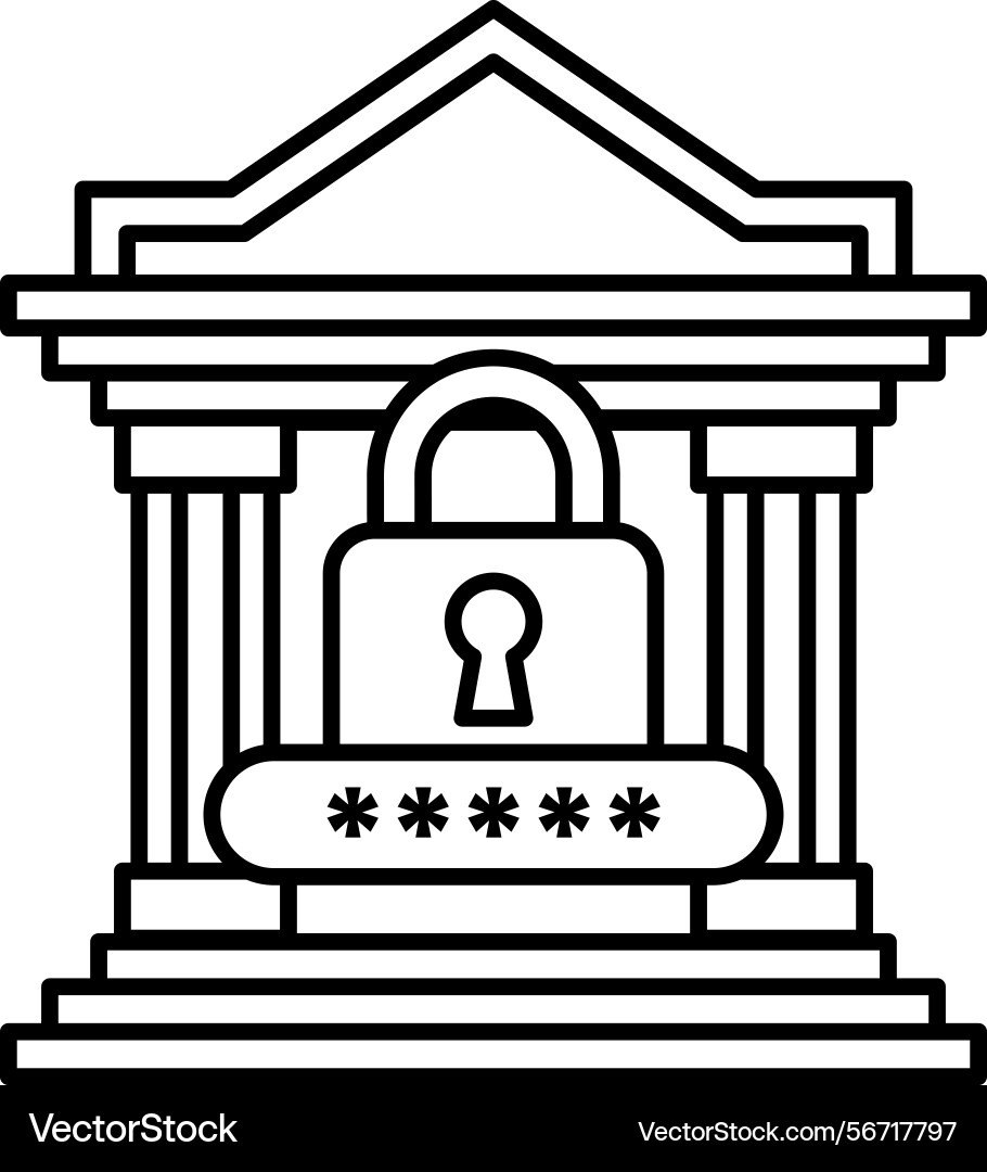 A building with large keyhole on the front A building with large keyhole on the front Vector Image