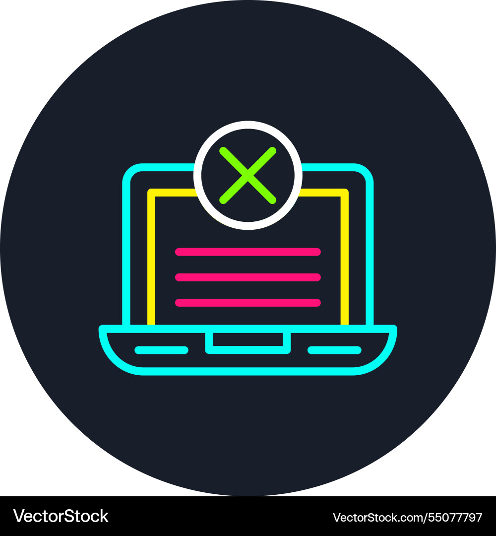 Access denied line multi color icon Vector Image