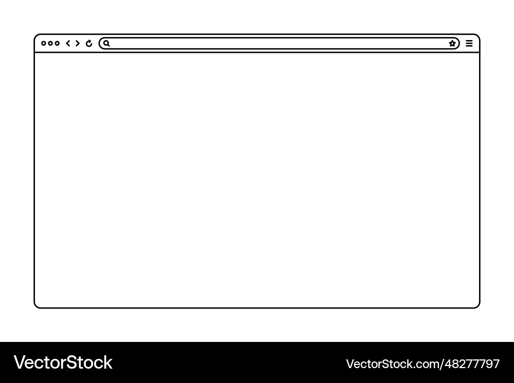 Blank web browser internet page window Blank web browser internet page window vector image