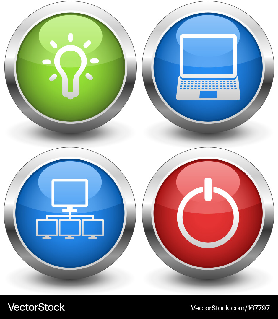 Digital Icons - Buttons & Lights vector image