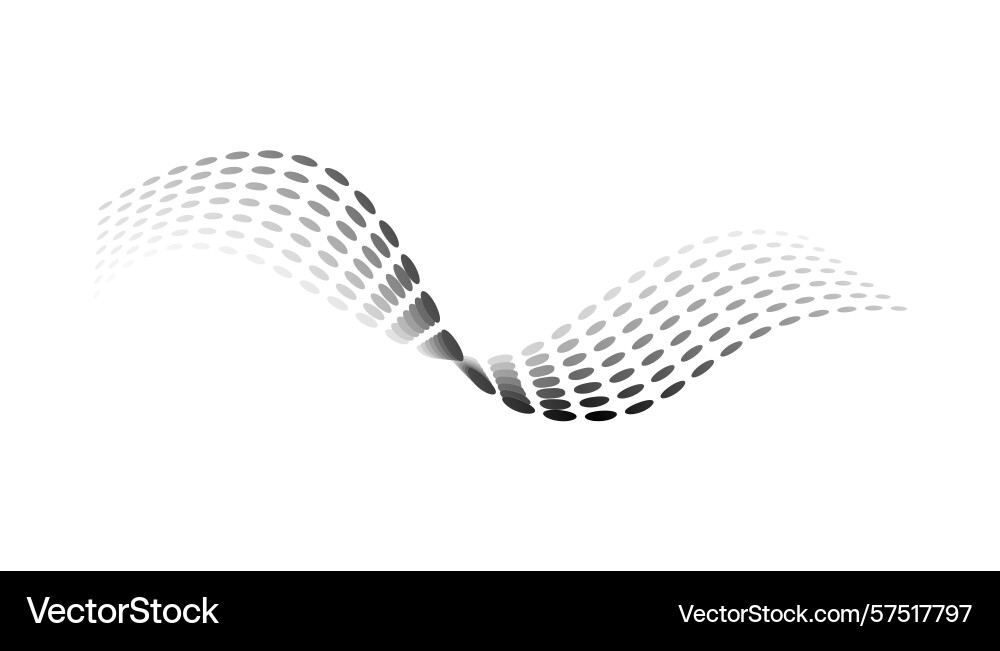 Dotted halftone waves flowing wavy lines pattern Dotted halftone waves flowing wavy lines pattern vector image