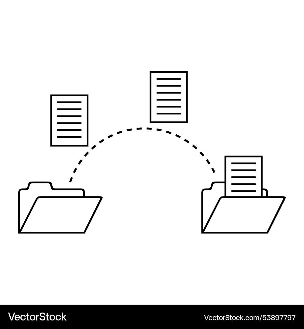 File transfer icon documents moving between File transfer icon documents moving between vector image