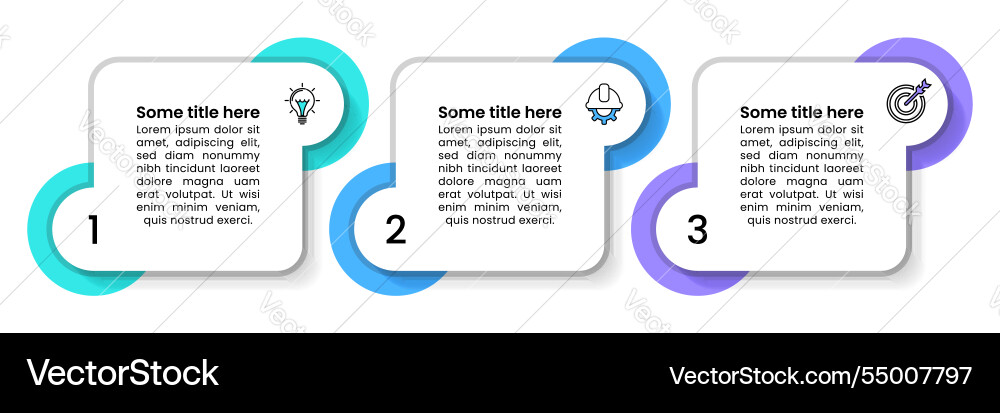 Infographic template 3 squares with icons and text vector image