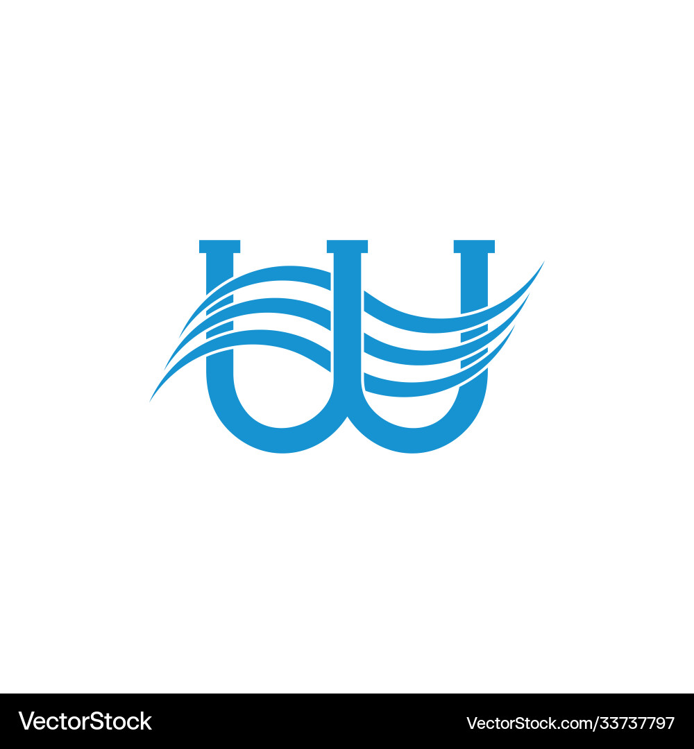 Letter w water flow pipe logo Royalty Free Vector Image