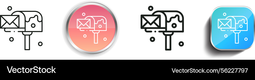 Mail box icon thin linear regular and button Mail box icon thin linear regular and button Vector Image
