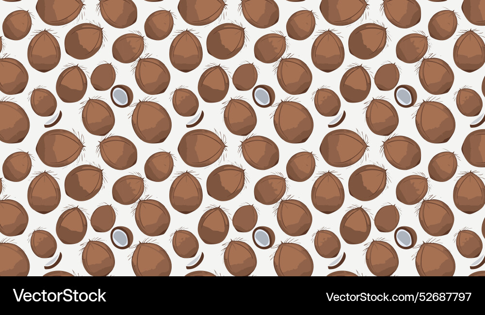 Seamless pattern with coconuts on a white Seamless pattern with coconuts on a white vector image