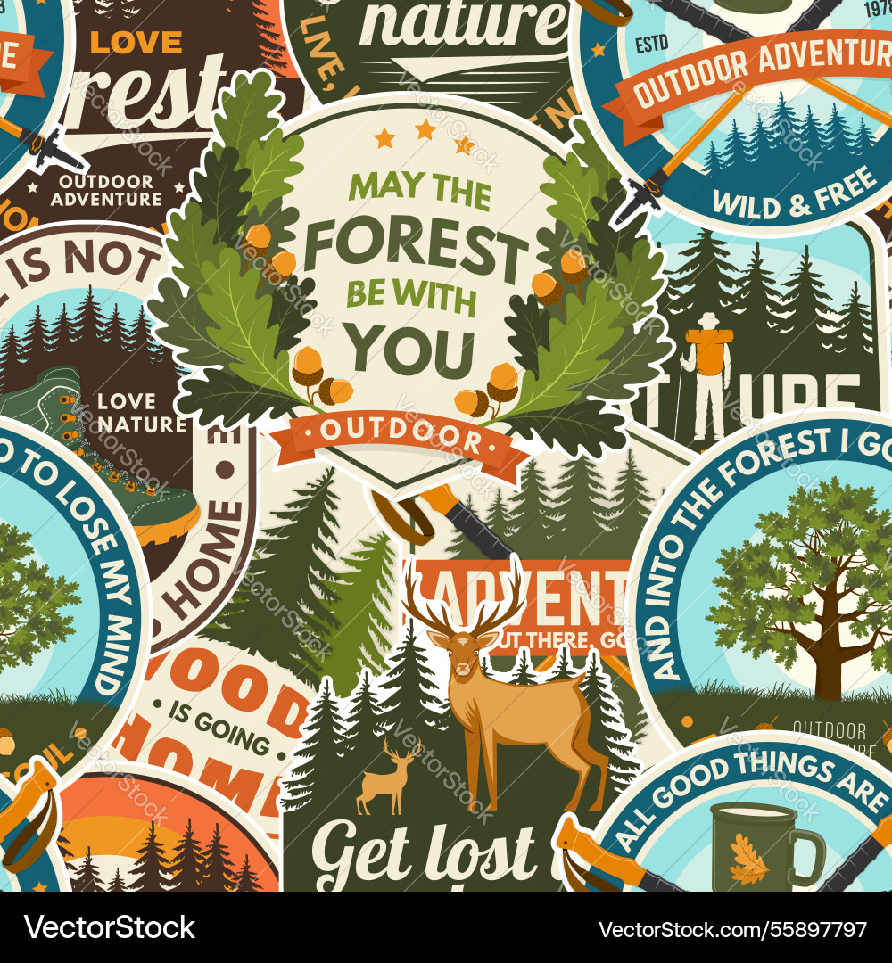 Seamless pattern with inspirational adventure Seamless pattern with inspirational adventure vector image