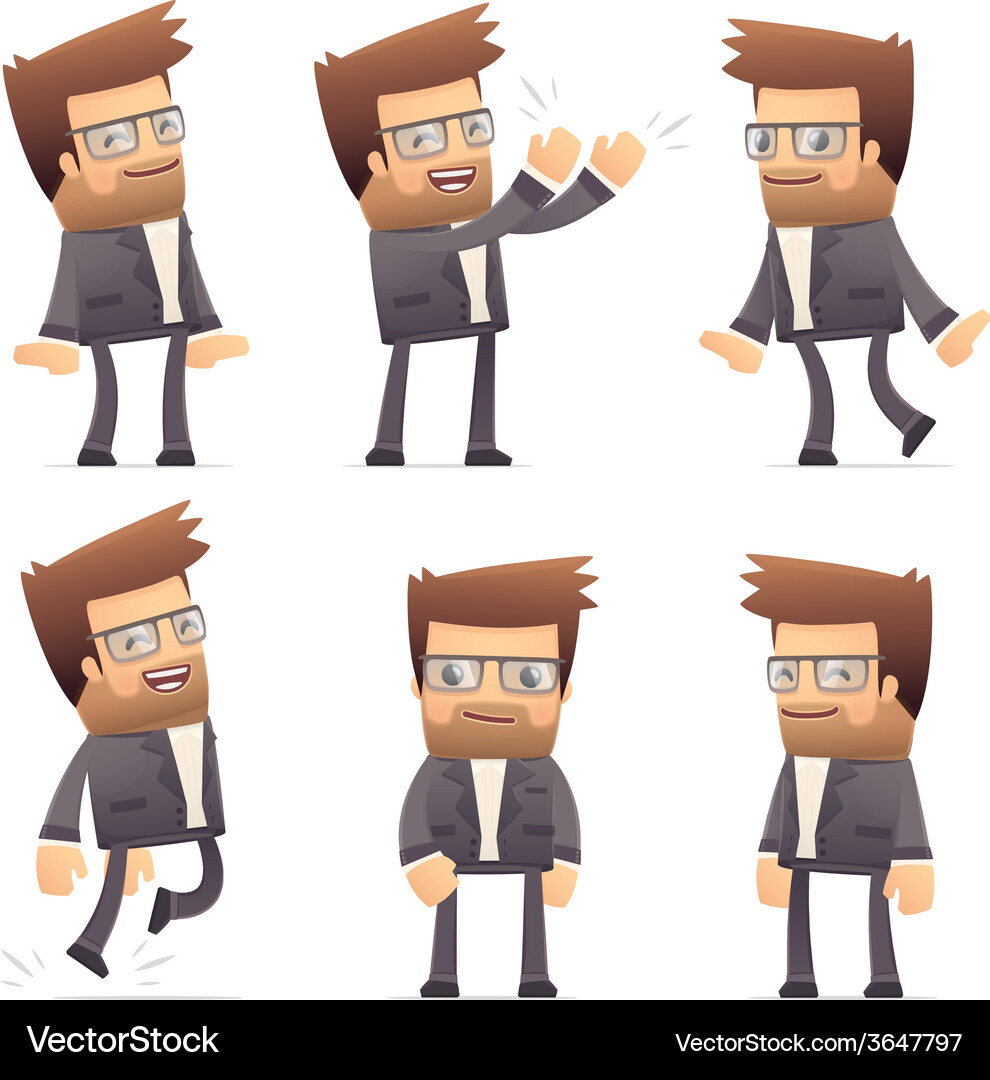 Set of director character in different poses Vector Image