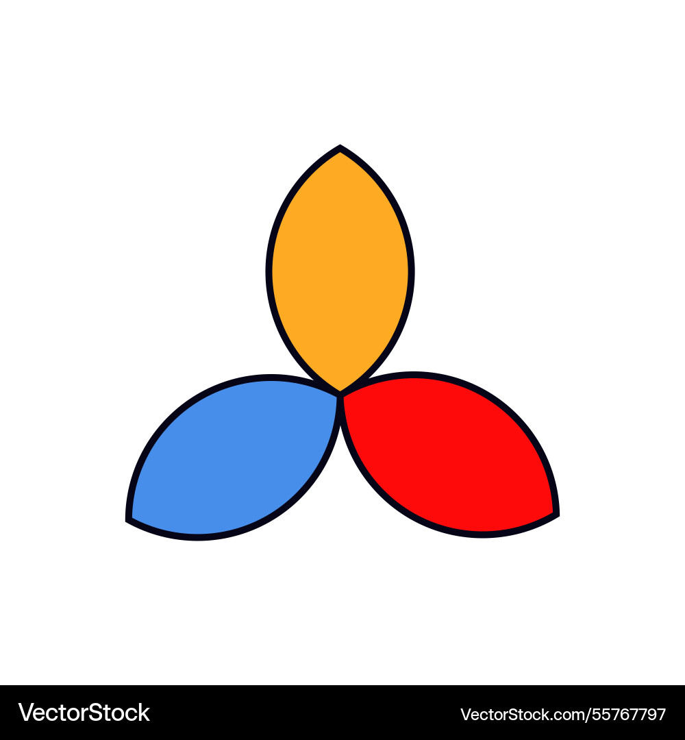 Simple venn diagram with three overlapping circles vector image