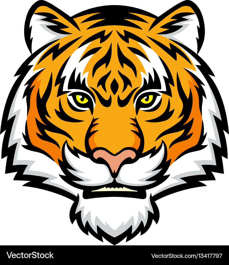 Tiger Head Logo - Fierce Stripes Vector Image