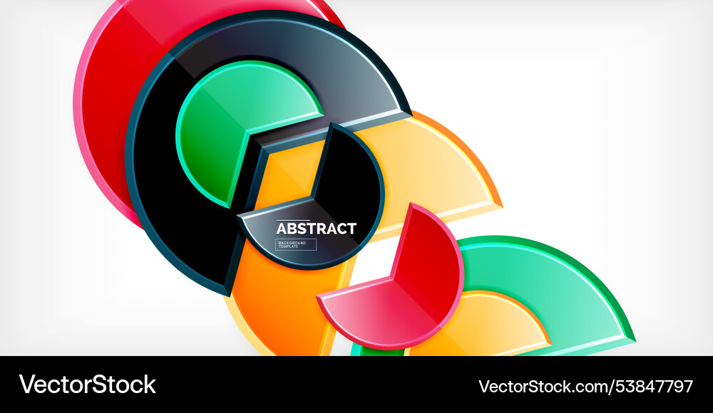 Trendy round shapes with triangular angle design Vector Image