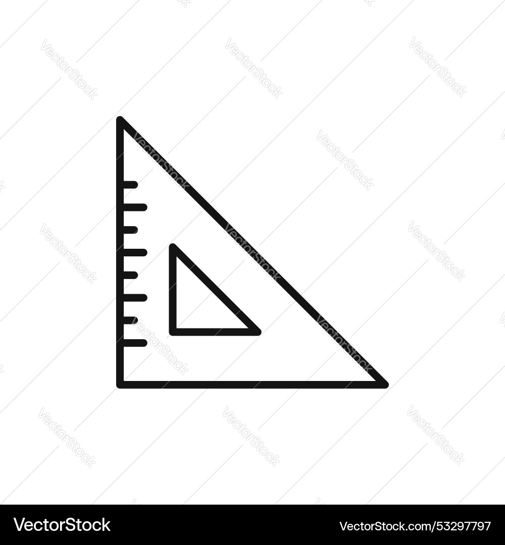 Triangle ruler icon set architect measure Vector Image