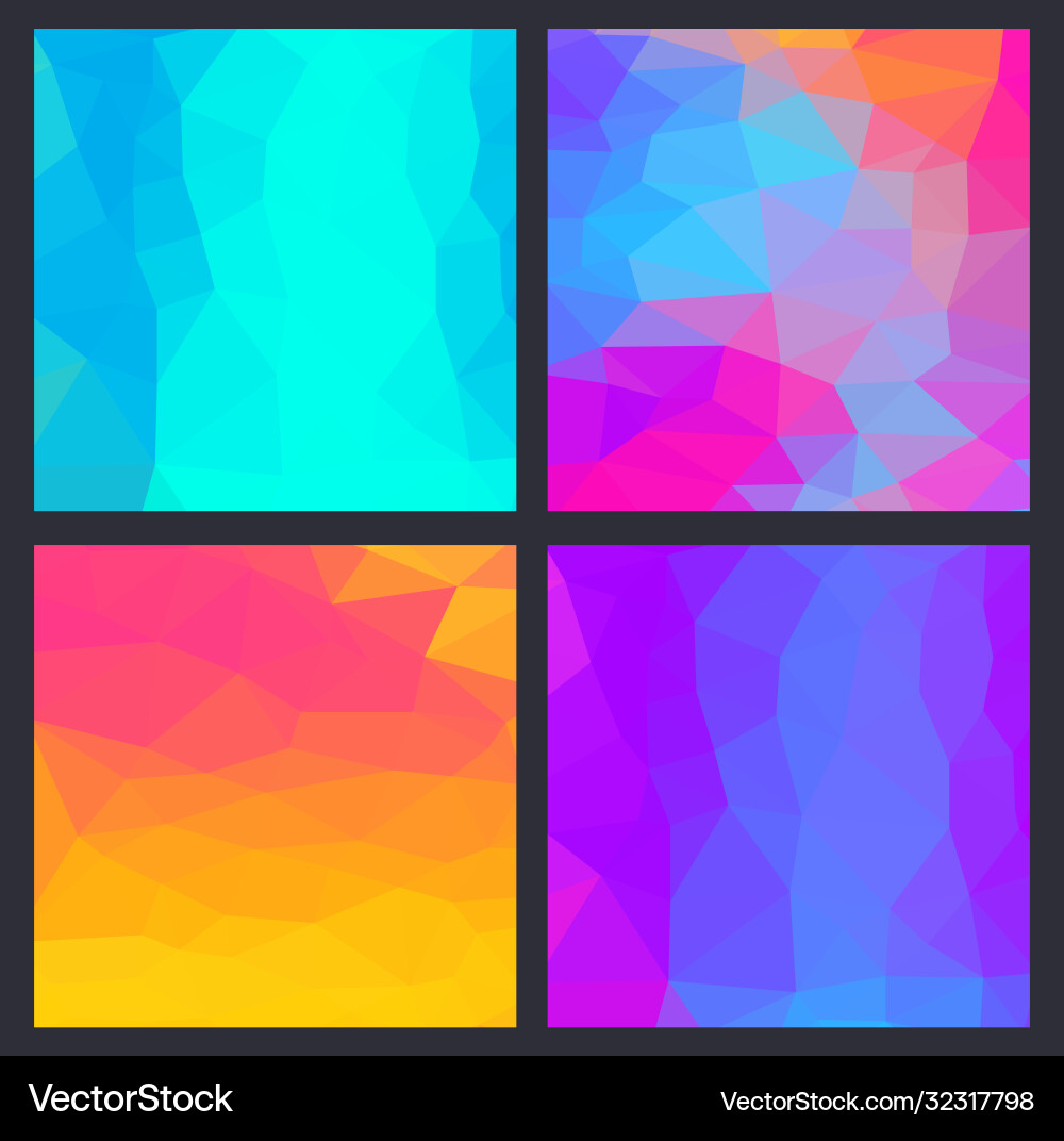 A set multicolor polygon triangle triangular A set multicolor polygon triangle triangular vector image