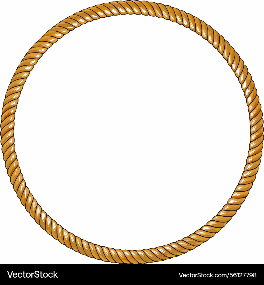 Circular rope frame border design element vector image