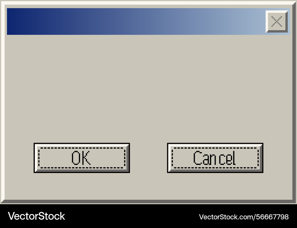 Classic computer user interface element with ok Classic computer user interface element with ok vector image