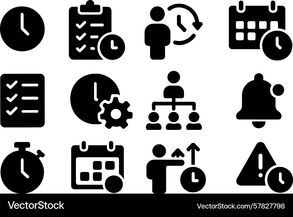 Collection of web icons representing time Collection of web icons representing time Vector Image