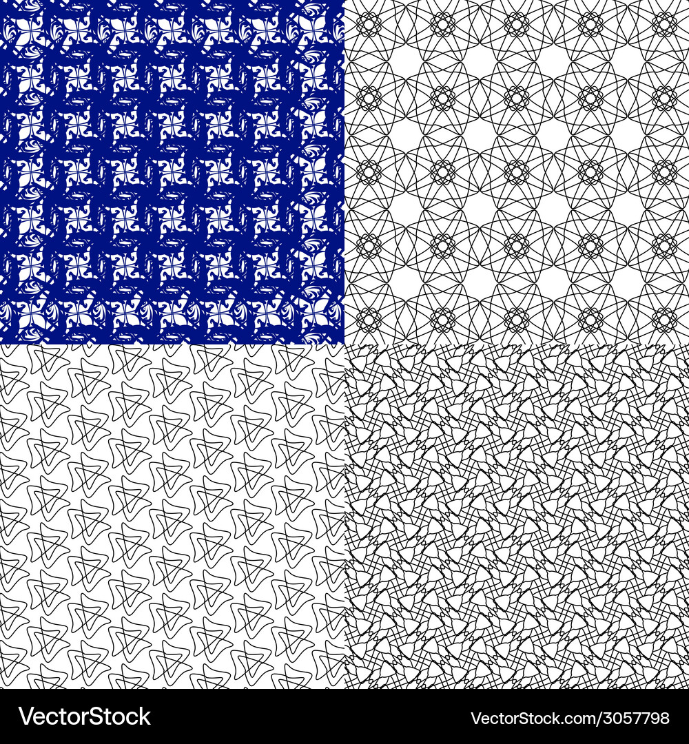 Geometric patterns tiling set of abstract vintage Vector Image