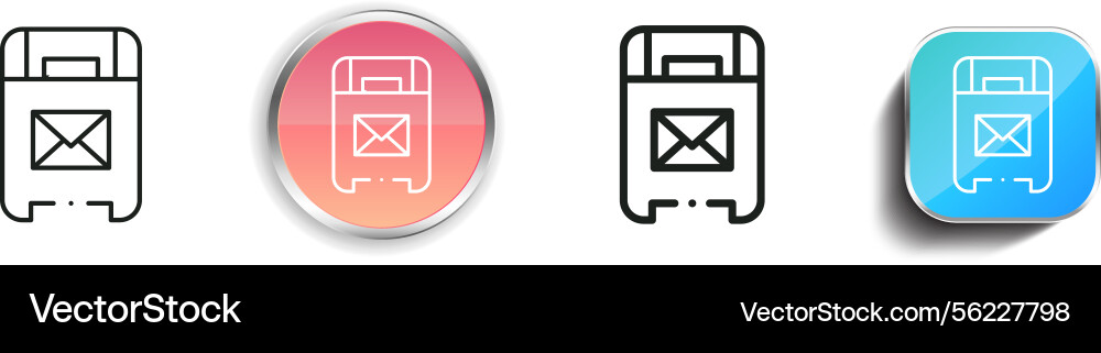 Mail box icon thin linear regular and button vector image