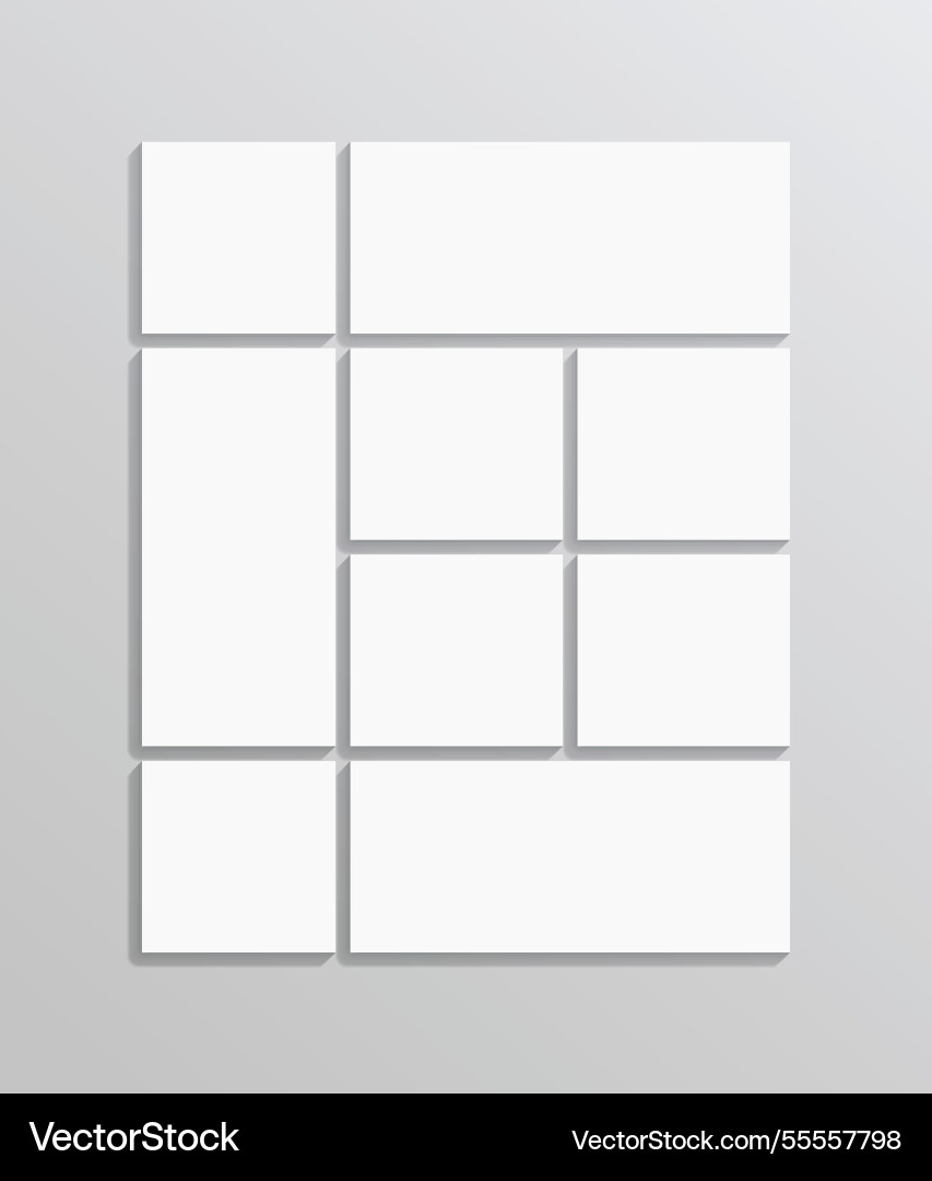 Moodboard template photo collage grid Vector Image