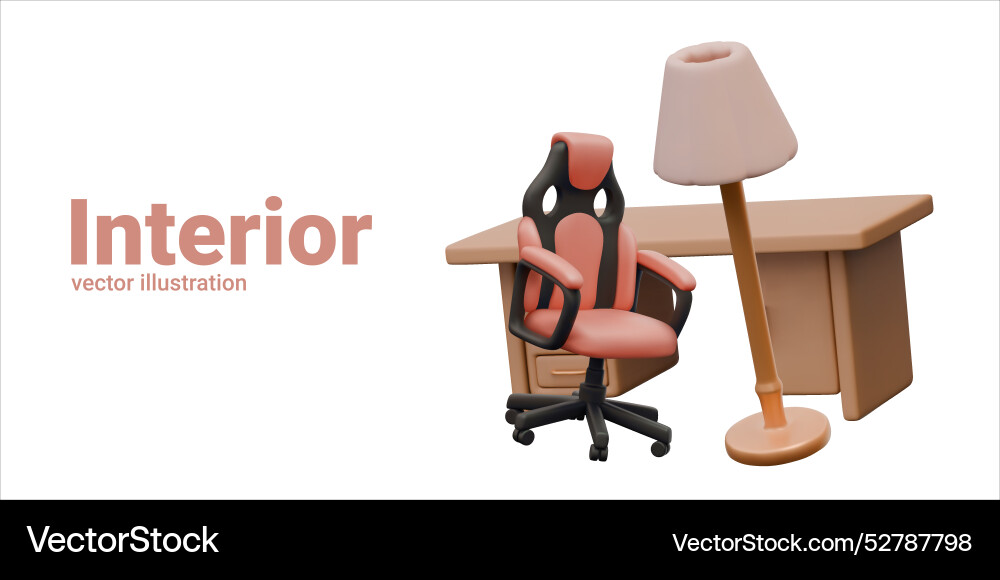 Set of 3d objects for interior concepts Vector Image