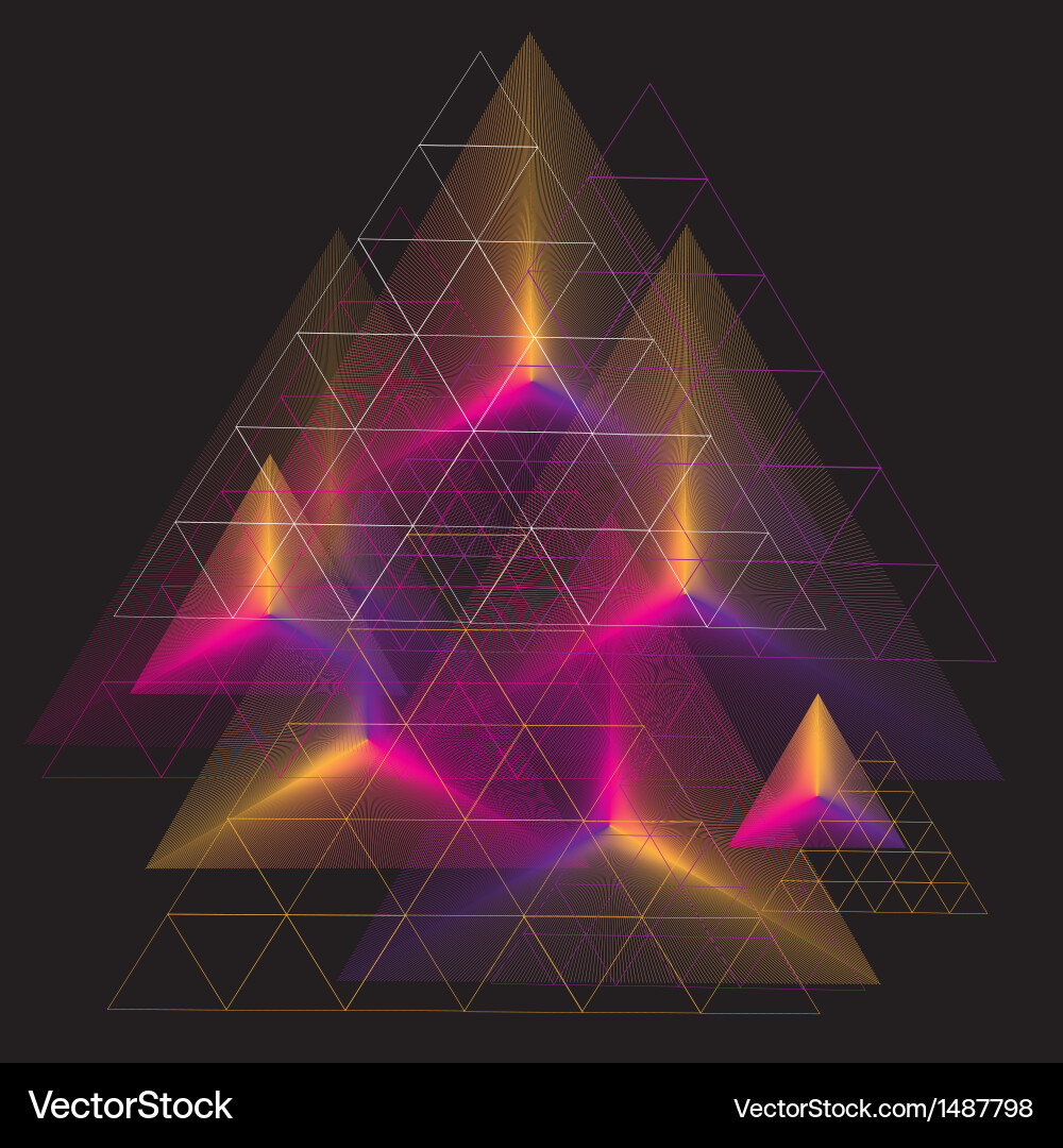 Spectrum geometric background made of triangle vector image