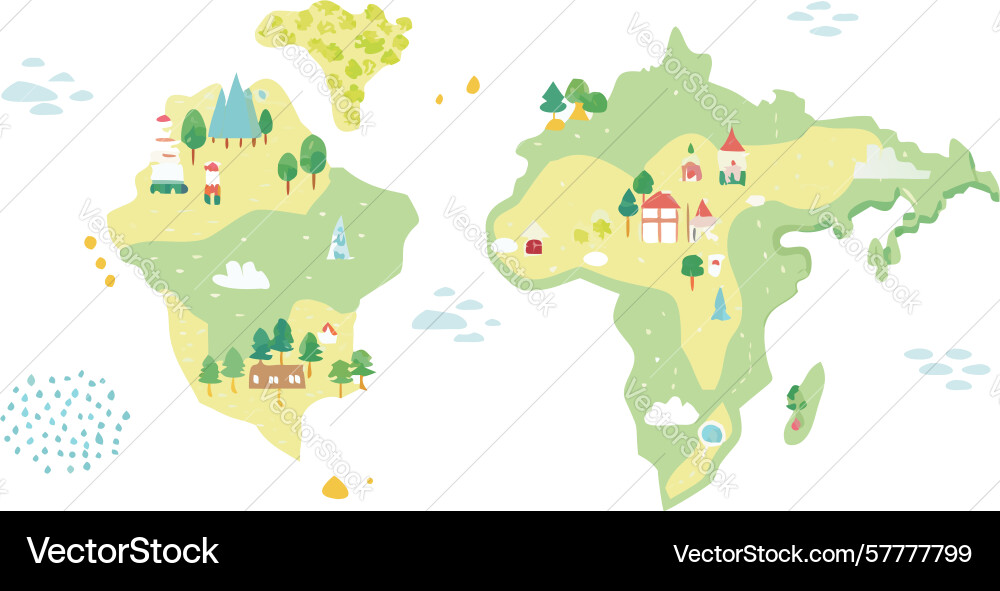 Minimalist world map for clean global concepts Vector Image