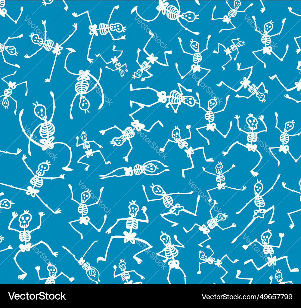 Skeleton seamless elements icon background Skeleton seamless elements icon background vector image