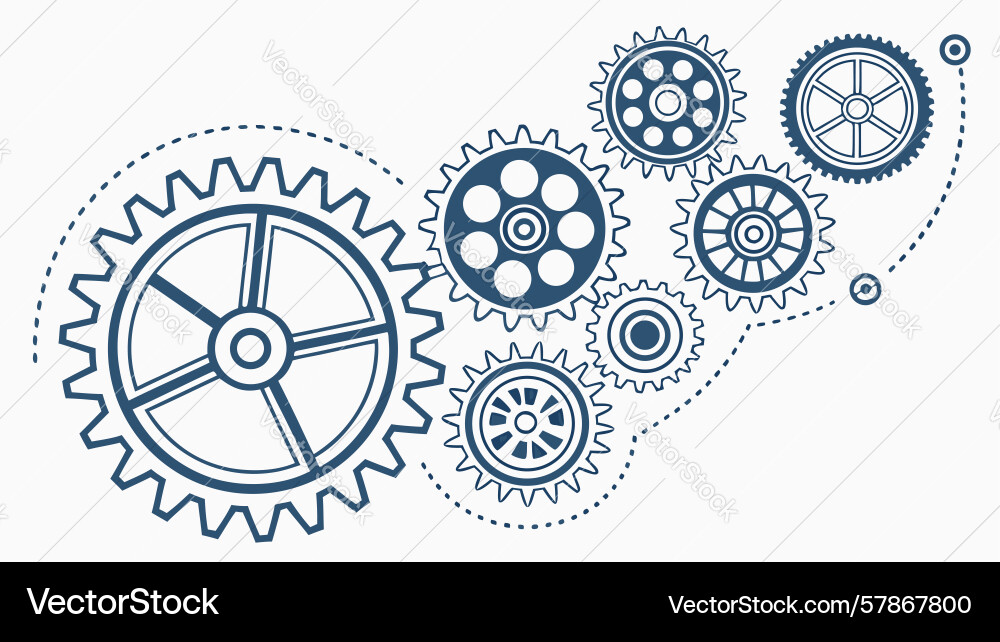 Abstract gears and cogs pattern design vector image
