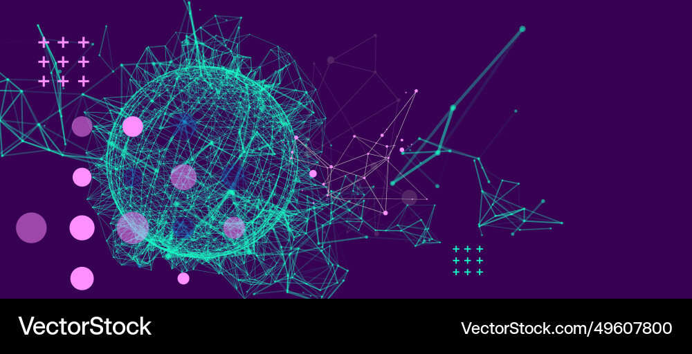 Abstract sphere background with plexus effect 3d Abstract sphere background with plexus effect 3d vector image