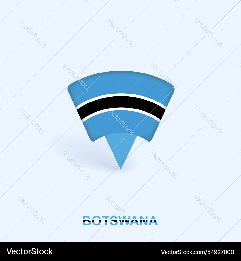 Botswana flag map pointer design mit Schatten Botswana flag map pointer design mit Schatten vektorbild