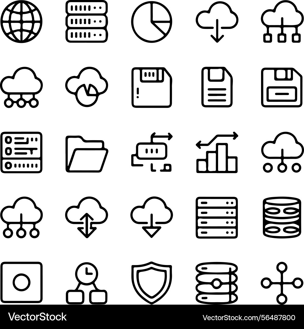 Cloud computing and data storage icons vector image