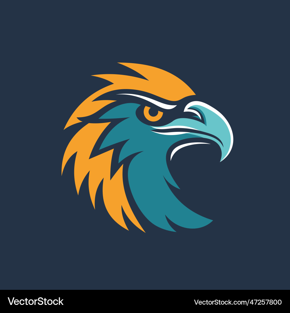 Eagle head creative logo bird concept flat Vector Image