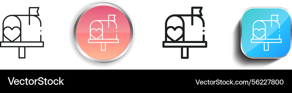 Mailbox icon thin linear regular and button style Vector Image