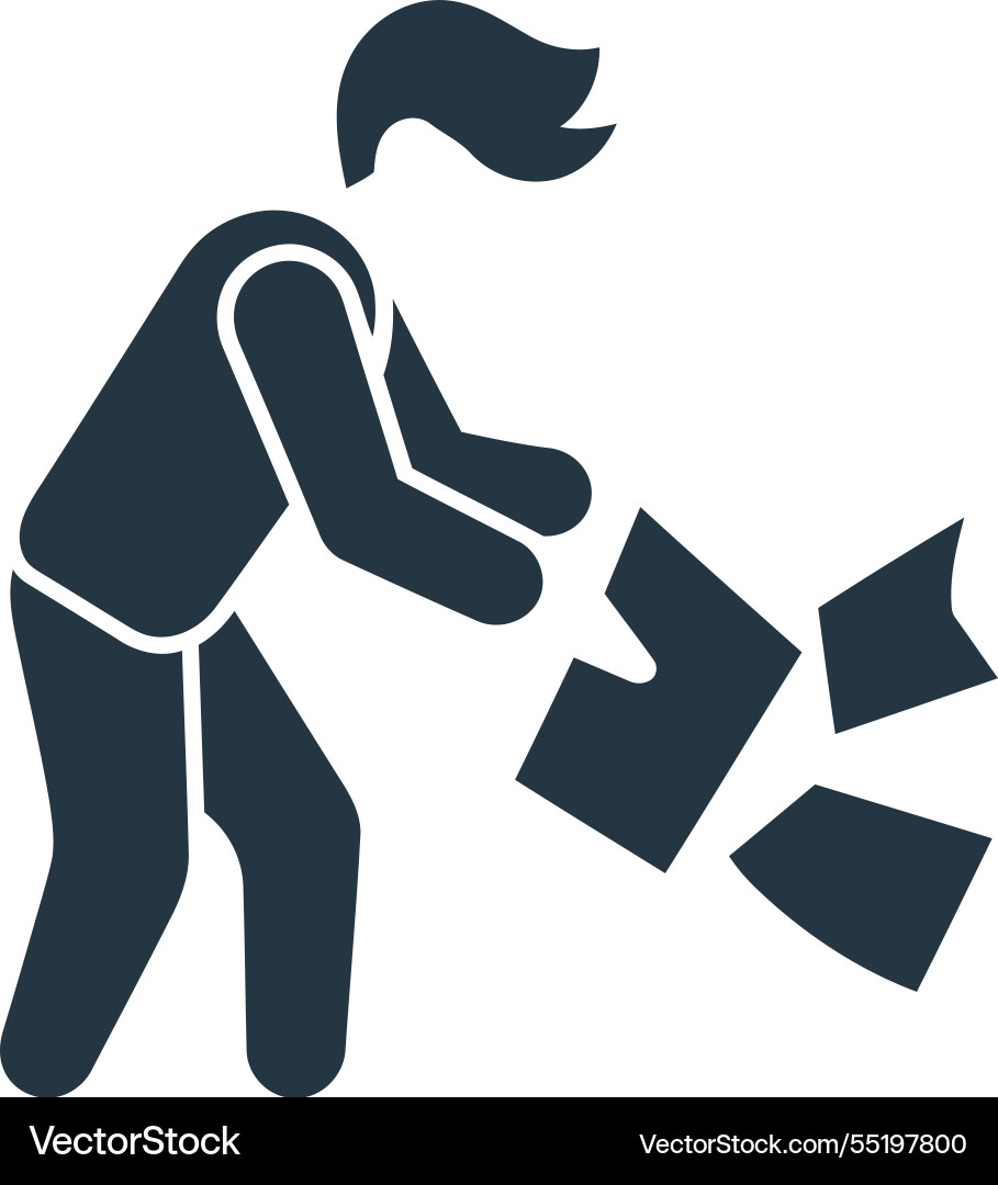 Person dropping objects icon Vector Image