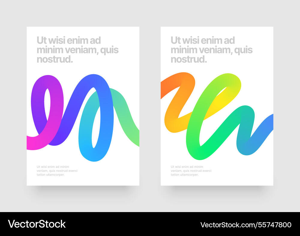 Template with colorful gradient squiggles shapes Vector Image